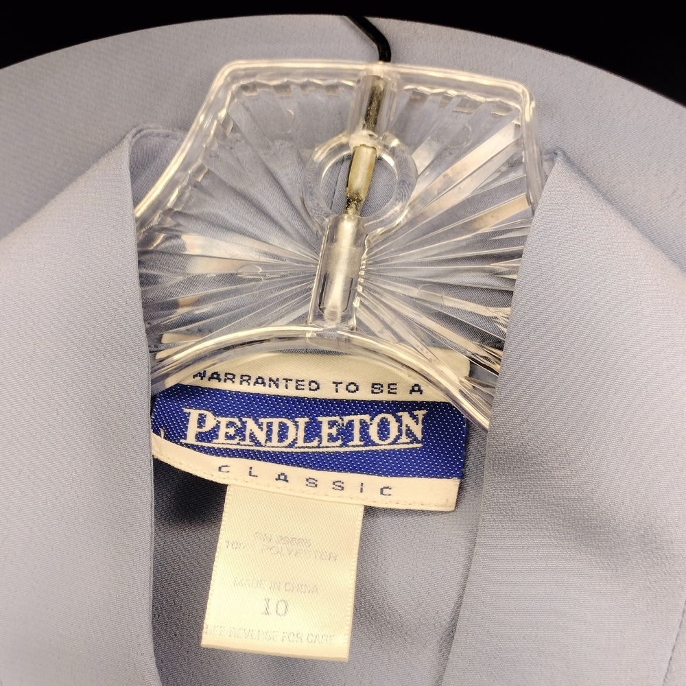 Pendleton Blue Blouse Size 10 - image 4